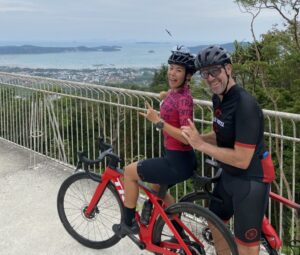 Yui and Fidel cycling